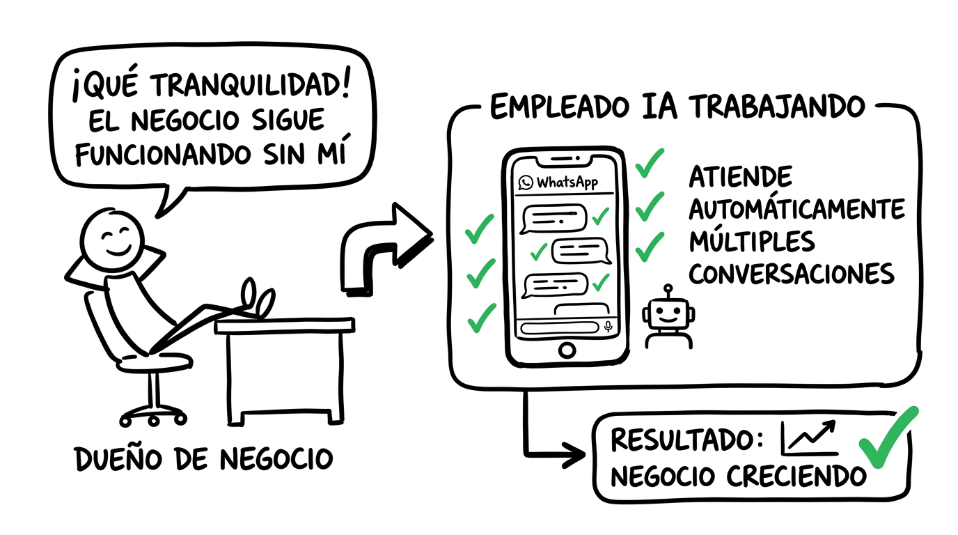 Dueño de barbería enfocado mientras el sistema gestiona las citas