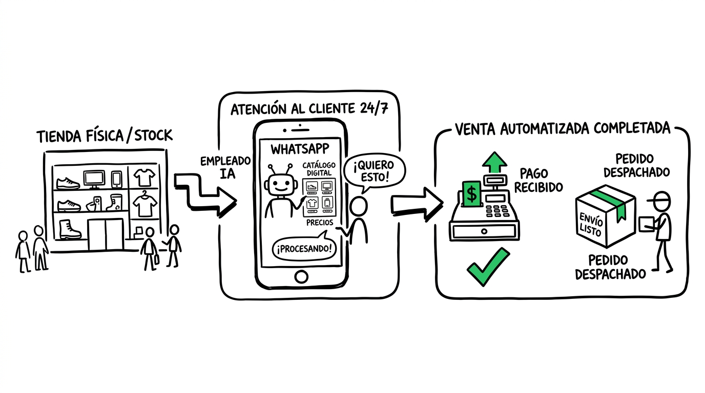 Operación de ventas organizada con Empleado IA